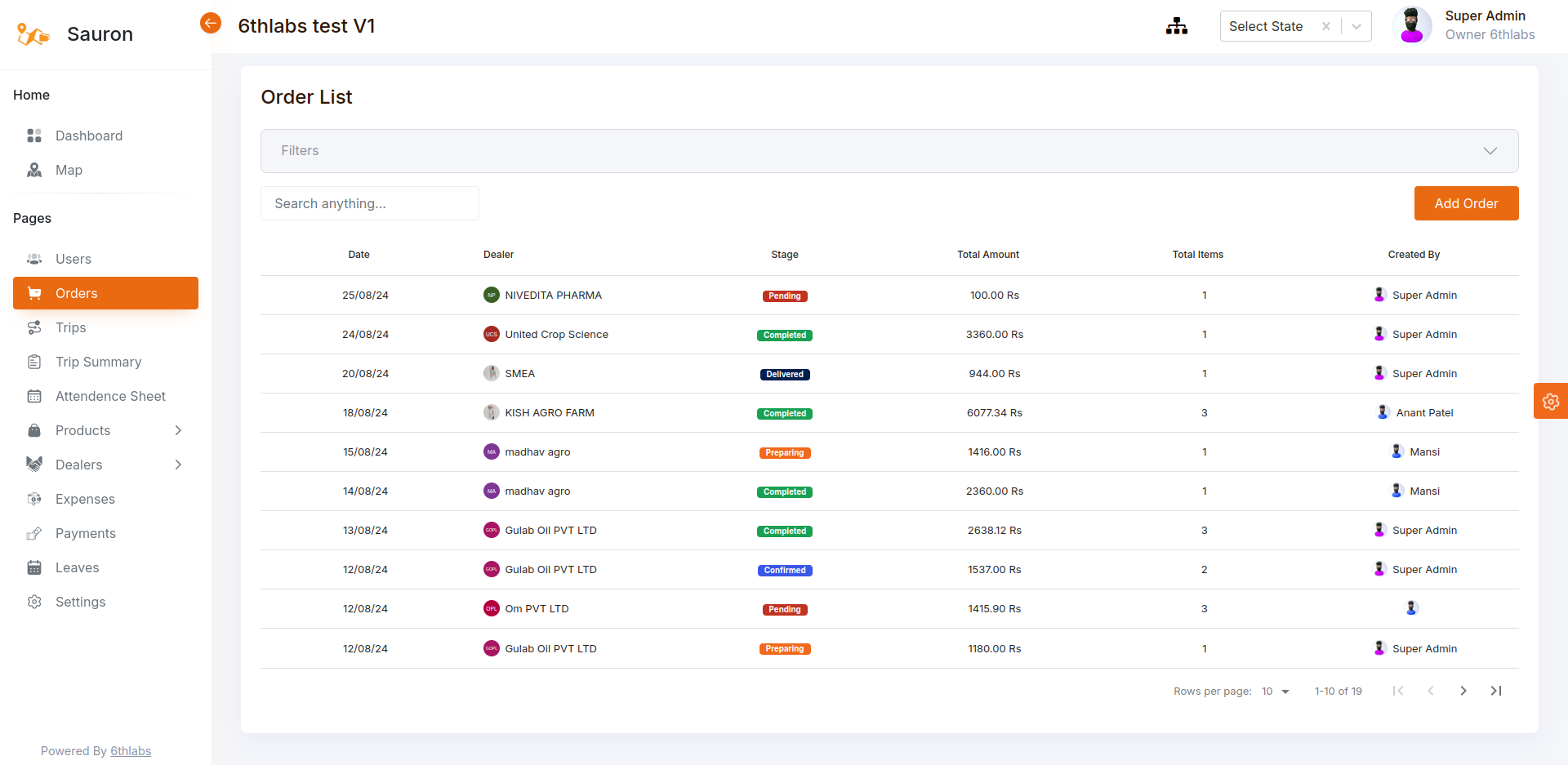 Sauron Admin Dashboard