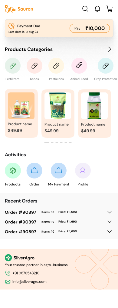 dealer app home screen